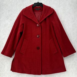 ELLEN TRACY Wool Angora Blend Pea‎ Coat Womens SZ 4 Long Line Jacket Overcoat